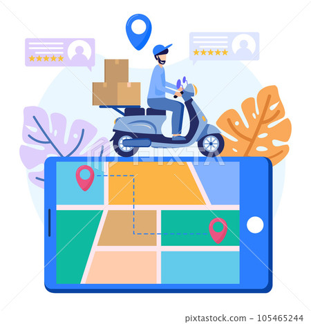 Illustration vector graphic cartoon character of navigation map 105465244