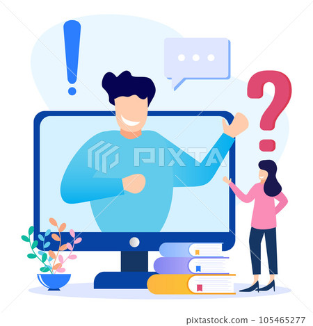Illustration vector graphic cartoon character of question and answer Illustration vector graphic cartoon character of question and answer 105465277