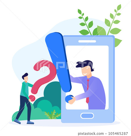 Illustration vector graphic cartoon character of question and answer 105465287