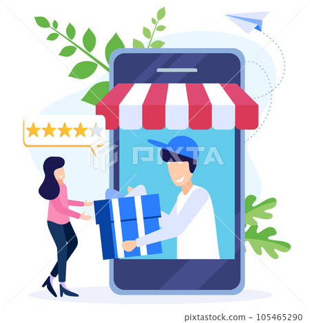 Illustration vector graphic cartoon character of online shopping 105465290