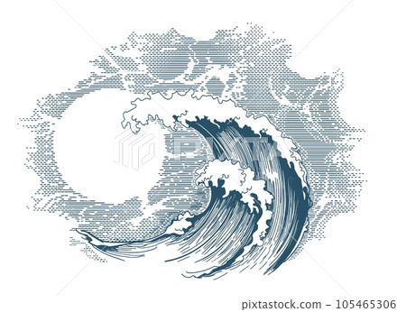 Hand drawn marine stormy weather 105465306