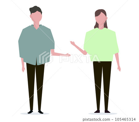 男人和女人正在交談。矢量圖 男人和女人正在交談。矢量圖 105465314