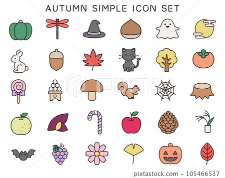 Autumn simple vector icon illustration set 105466537