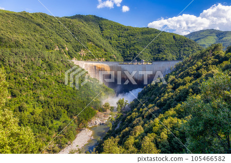 Large dam next to the Susqueda reservoir in Catalonia, Spain Large dam next to the Susqueda reservoir in Catalonia, Spain 105466582