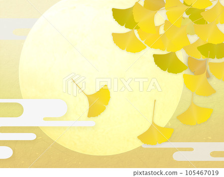 Yellow ginkgo biloba leaves 105467019