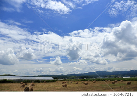 Summer sky with blue sky and thunderhead 105467213
