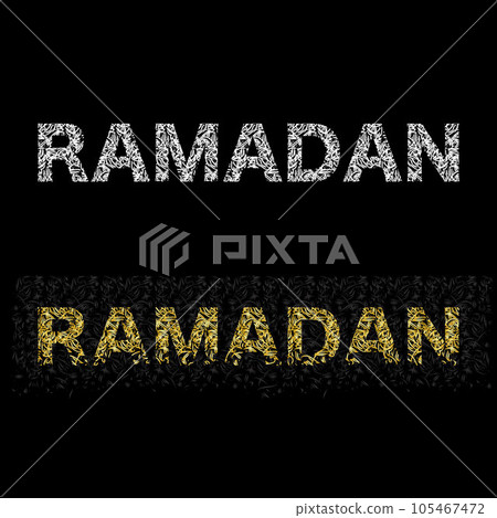 Golden abstract islamic text pattern 105467472