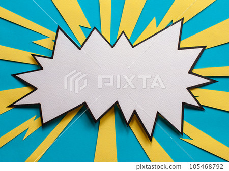 Handmade colorful paper cut background. Pop art and comic concept.  105468792