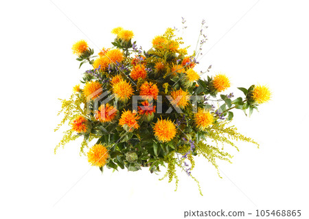 Bouquet made of orange flowers isolated on white background Bouquet made of orange flowers isolated on white background 105468865
