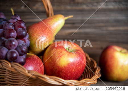 Basket With Fruits, Autumn Basket With Fruits, Autumn 105469016