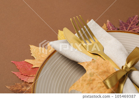 Fall season, autumn time, table setting for fall season 105469387