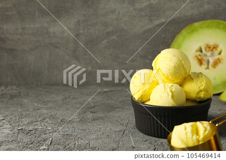 Tasty and fresh summer food - melon ice cream Tasty and fresh summer food - melon ice cream 105469414