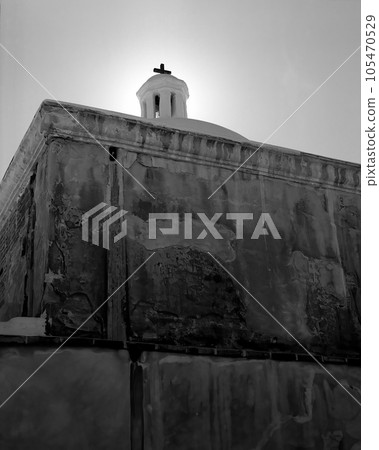Black and White Film Image Tumacacori Mission Ruins Arizona 105470529