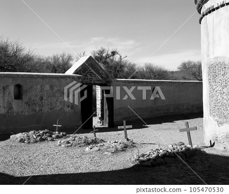 Black and White Film Image Tumacacori Mission Ruins Arizona 105470530
