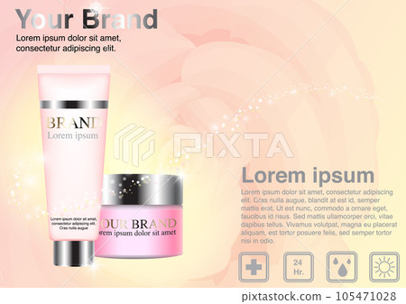 Cosmetic ad concept facial foam and cream vector 105471028