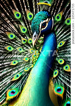 the peacocks majestic plumage capturing the iridescent shad the peacocks majestic plumage capturing the iridescent shad 105471735