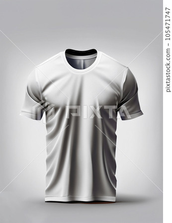 a white t-shirt, mock-up, only t-shirt, front view a white t-shirt, mock-up, only t-shirt, front view 105471747