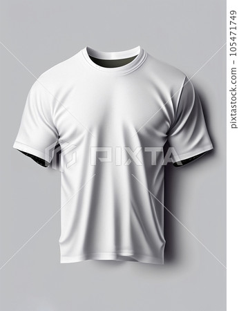 a white t-shirt, mock-up, only t-shirt, front view a white t-shirt, mock-up, only t-shirt, front view 105471749