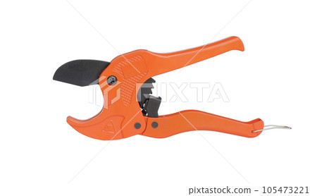 PVC pipe cutter isolated on white ,clipping path. 105473221