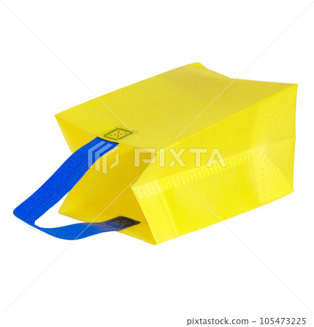 Small yellow canvas shopping bag isolated on white background. 105473225