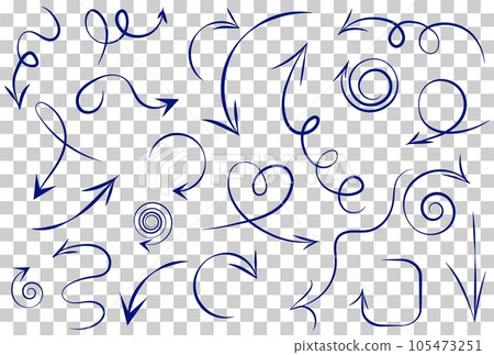 Infographic elements on isolated transparent background, simple arrows. Line art style. Set of different pointers and arrows. Black and white illustration. Doodles Infographic elements on isolated transparent background, simple arrows. Line art style. Set of different pointers and arrows. Black and white illustration. Doodles 105473251