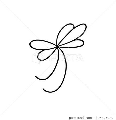 Bow simple outline festive contour vector illustration, accessory for holiday events design, birthday, greeting cards, banners Bow simple outline festive contour vector illustration, accessory for holiday events design, birthday, greeting cards, banners 105473929