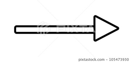 Arrow simple hand drawn vector illustration, horizontal sign pointing direction to right Arrow simple hand drawn vector illustration, horizontal sign pointing direction to right 105473930