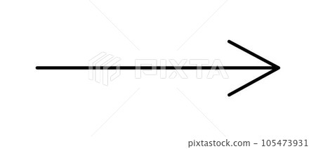 Arrow simple hand drawn vector illustration, horizontal sign pointing direction to right Arrow simple hand drawn vector illustration, horizontal sign pointing direction to right 105473931