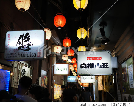 The original ramen alley in Susukino, Sapporo The original ramen alley in Susukino, Sapporo 105473965