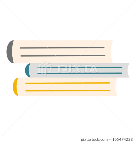 Stack of books, interior design element, back to school or study concept, flat vector 105474228