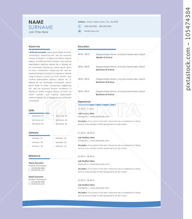 Cv resume curriculum vitae template design 105474384