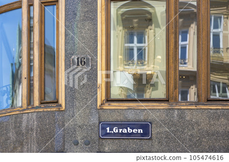 Wall plaques with district number and street name in Vienna Wall plaques with district number and street name in Vienna 105474616