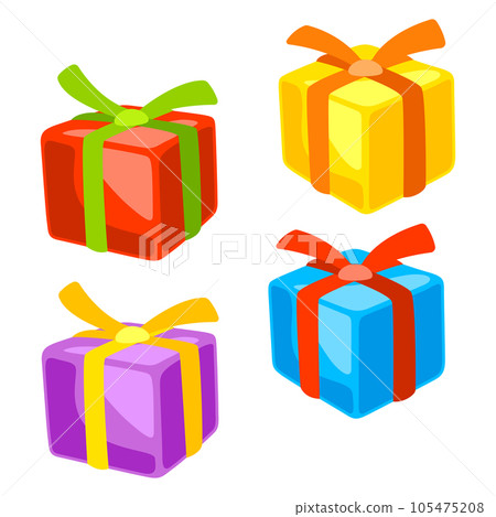 Gift boxes set. Happy Birthday and party illustration. 105475208