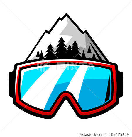Emblem with snowboarding symbols. Winter sport label or emblem. 105475209