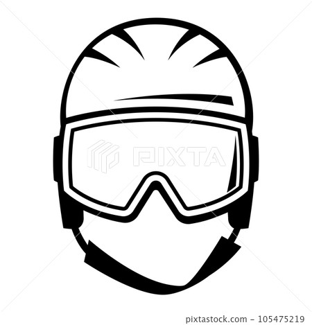 Snowboard helmet illustration. Winter sport item or symbol. 105475219