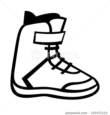 Snowboard boot illustration. Winter sport item or symbol. Snowboard boot illustration. Winter sport item or symbol. 105475220
