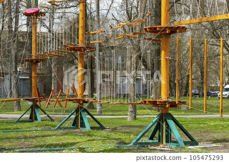 Rope park in the city recreation park , active life style. Rope park. Rope park in the city recreation park , active life style. Rope park. 105475293