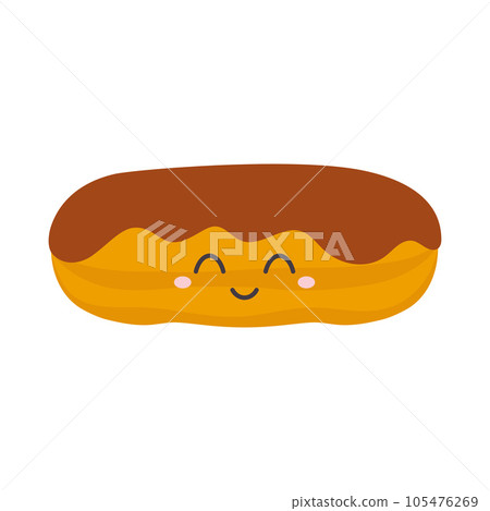 vector illustration of cartoon chocolate eclair character vector illustration of cartoon chocolate eclair character 105476269