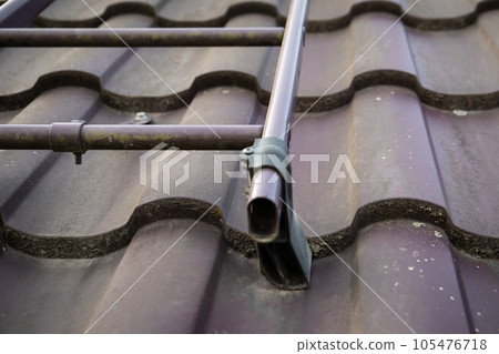 Ladder for chimney access to sweep the flue soot. Protects pedestrians from avalanche 105476718
