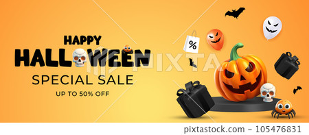 Halloween Sale Background. Vector Illustration EPS10 105476831