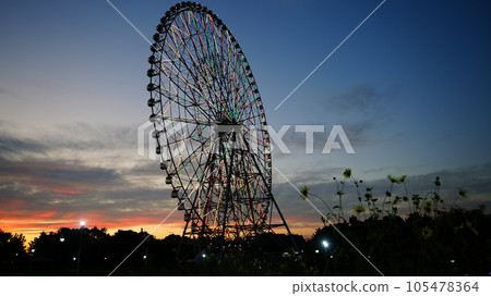 摩天輪染上日落 105478364