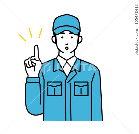 A simple illustration of a male delivery man wearing work clothes A simple illustration of a male delivery man wearing work clothes 105478418