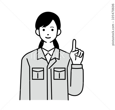 女工穿工作服的簡單插畫 女工穿工作服的簡單插畫 105478606