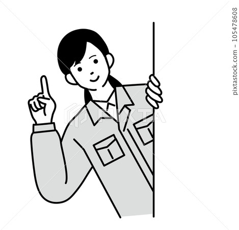 A simple illustration of a female worker wearing work clothes A simple illustration of a female worker wearing work clothes 105478608