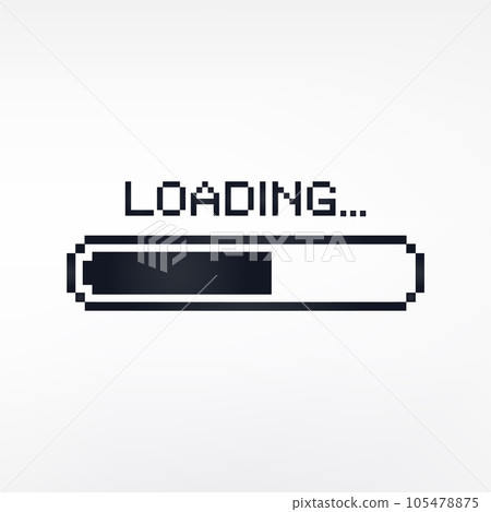 Pixel art 8-bit loading bar concept. Loading or...-插圖素材 [105478875 ...
