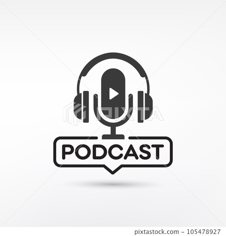 Podcast. Vector flat illustration, icon, logo design  105478927