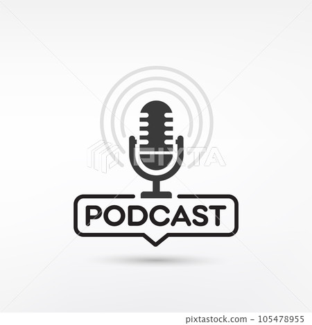 Podcast. Vector flat illustration, icon, logo design Podcast. Vector flat illustration, icon, logo design 105478955