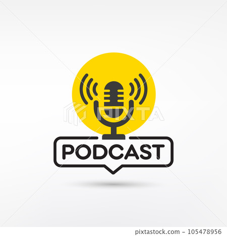 Podcast. Vector flat illustration, icon, logo design Podcast. Vector flat illustration, icon, logo design 105478956