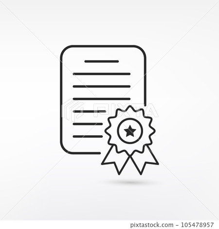 Production patent. Confirmation certificate. Design in a flat style Production patent. Confirmation certificate. Design in a flat style 105478957