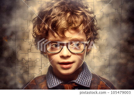 Child mental health concept, autism awareness day, teen autism spectrum disorder awareness concept 105479003